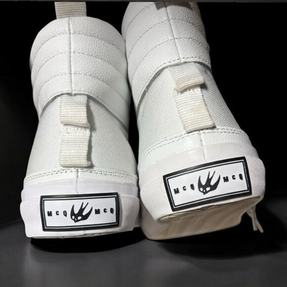 🌻NEW McQ Alexander McQueen Swallow Vulc Leather High-top Sneaker Size 40 Unisex - Picture 3 of 13
